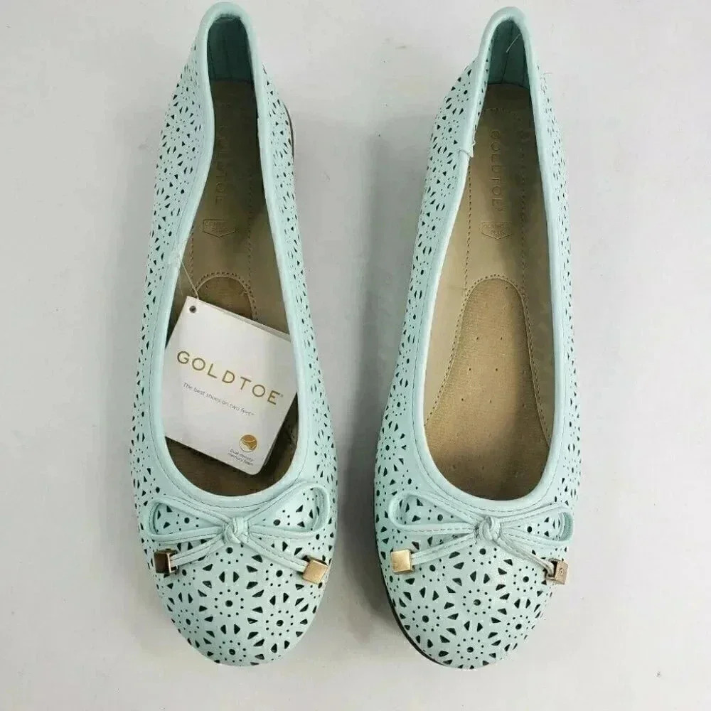 Goldtoe Comfort Plus Memory Foam Slip On Women's Bow Tie Flats Pumps New 7.5/9 - Picture 2 of 10